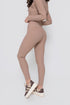 Legginsy damskie prążkowane z wysokim stanem