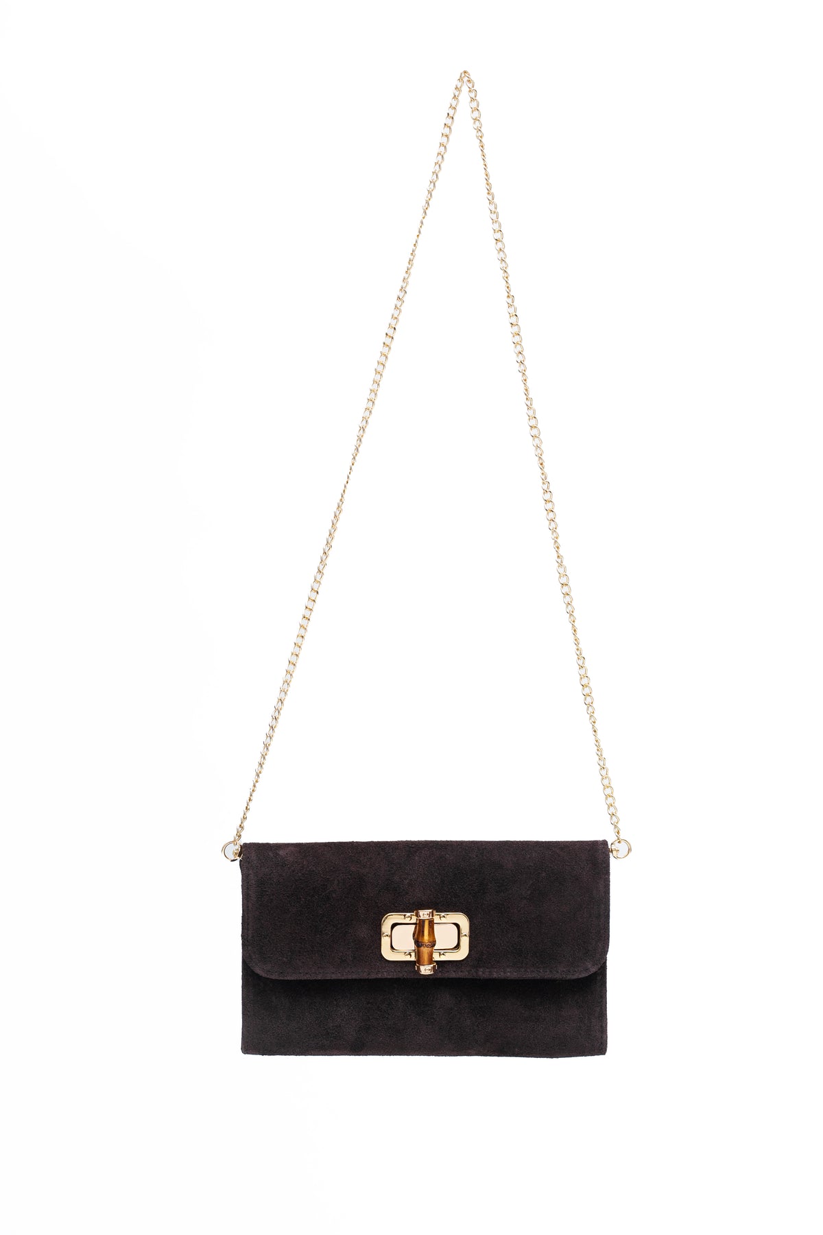Torebka Zamszowa z Bambusowym Zapięciem