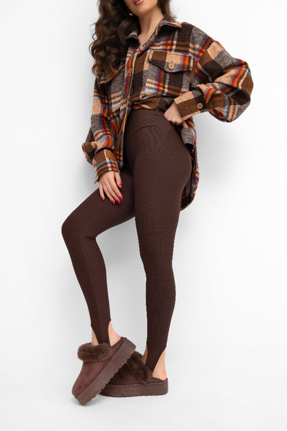 Legginsy narciarki z gumką na stopę