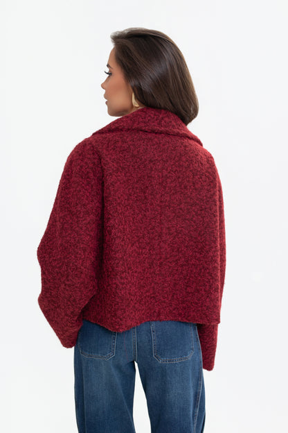 Kurtka damska z wysoką stójką i klapami – elegancka, kimono