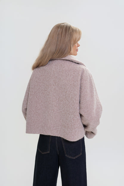 Kurtka damska z wysoką stójką i klapami – elegancka, kimono
