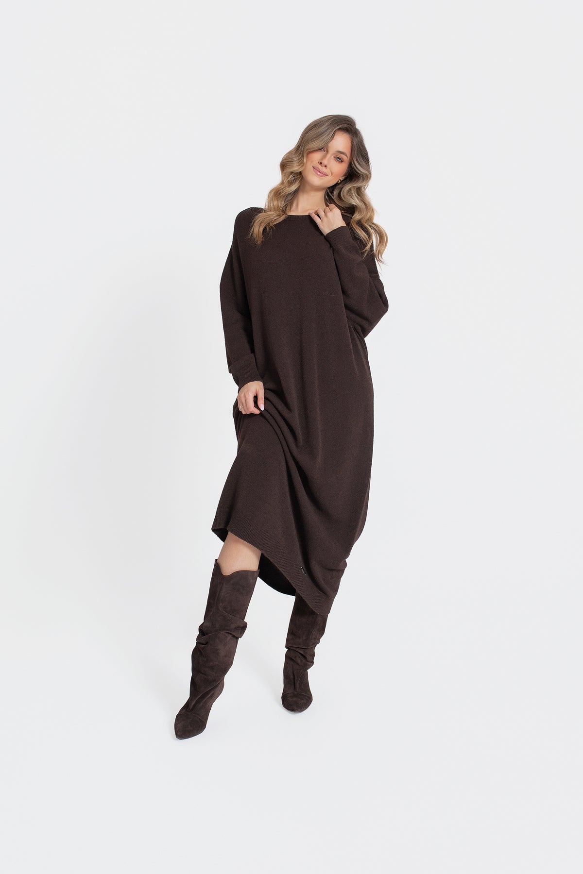 LANA Sukienka swetrowa maxi oversize