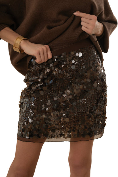 Skirt with sequins - Bastet by Agnieszka Włodarczyk