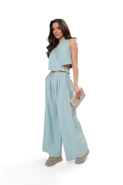 Elegant Women's Vest with a Buckle - Formal Wear for Work