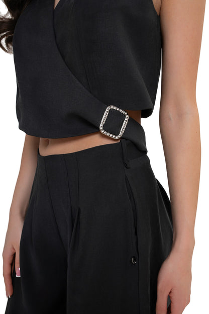 Elegant Women's Vest with a Buckle - Formal Wear for Work