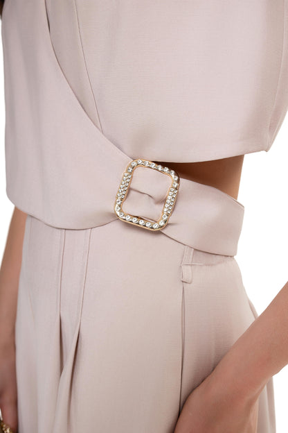 Elegant Women's Vest with a Buckle - Formal Wear for Work