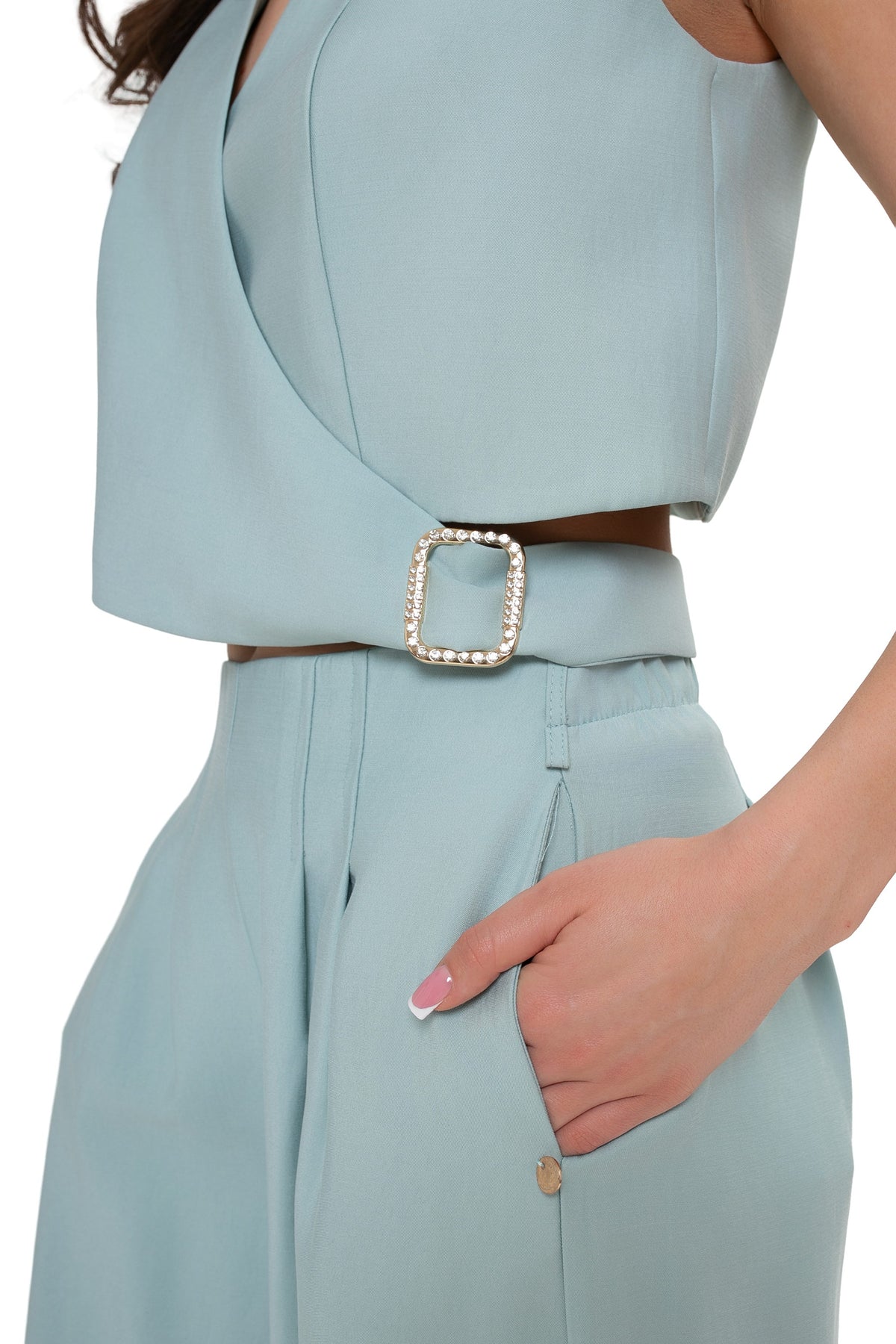 Elegant Women's Vest with a Buckle - Formal Wear for Work